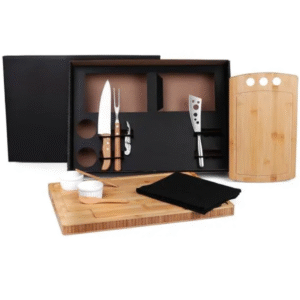 Kit Para Churrasco E Petisco Com 2 Tábuas - 11 Pçs