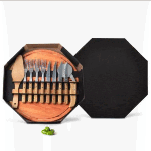 Conj. Para Pizza Em Bambu/Madeira/Inox 35 Cm - 11 Pçs