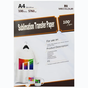 Caixa de Papel Sublimático A4 Mecolour – 20 pacotes